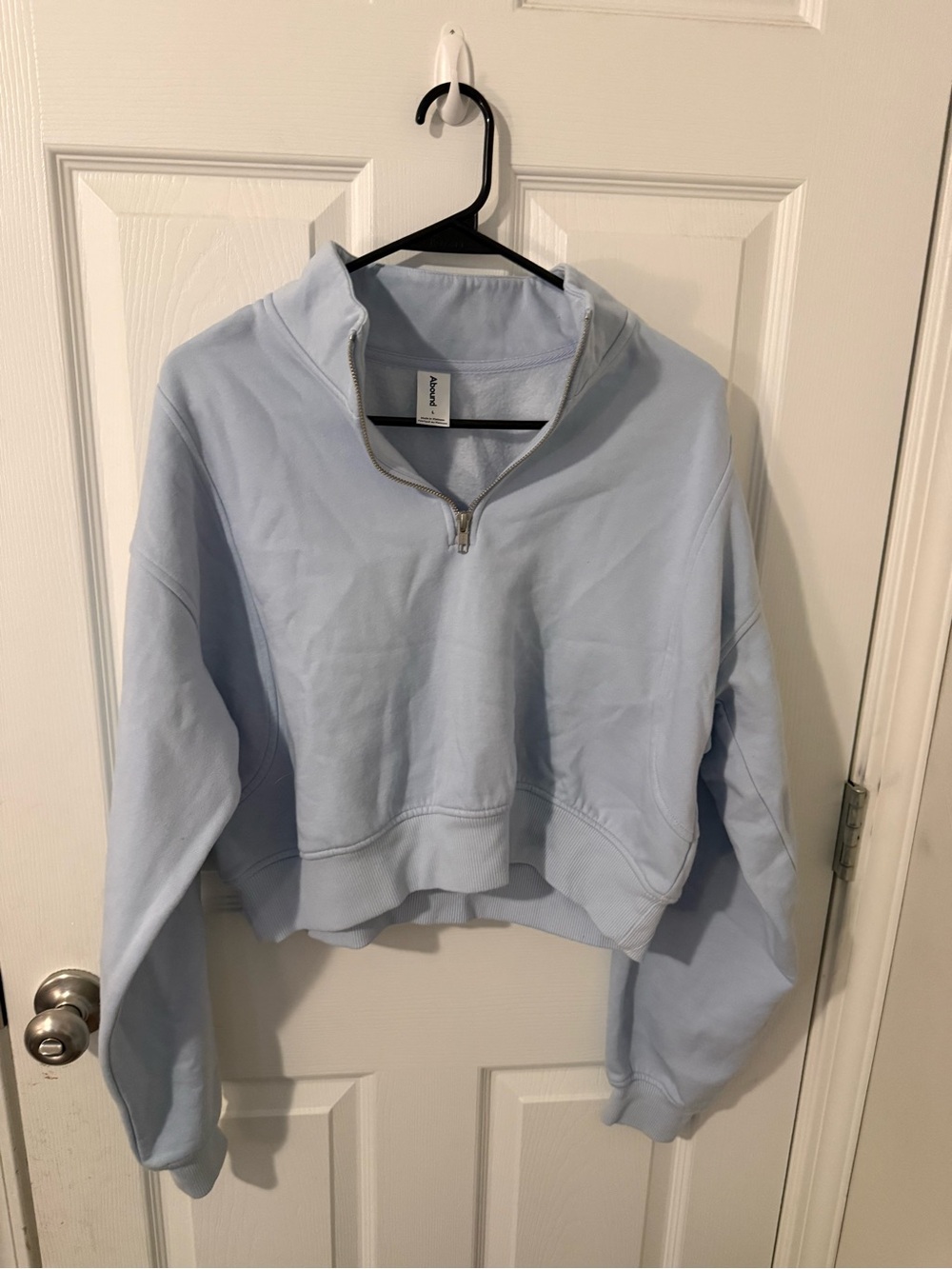 Abound Light Blue Half-Zip Cropped Sweatshirt